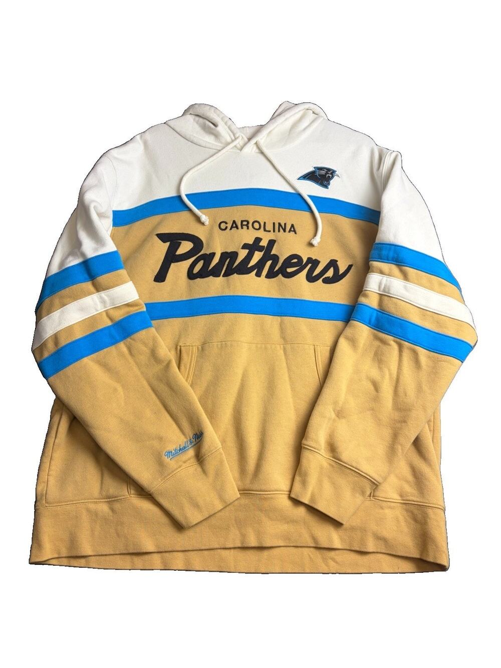 Mitchell & Ness Carolina Panthers Hoodie Men’s 2XL Throwbacks Colorblock NFL